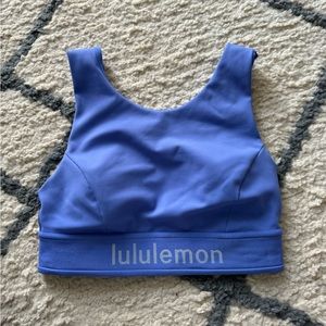 Lululemon Everlux High-NeckTrain Bra. Color: Wild Indigo/Powder Blue. Size:4
